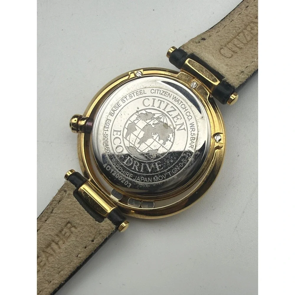 Citizen Sunrise Eco-Drive Diamond Gold Tone Watch EM0322-02Y Mother of Pearl